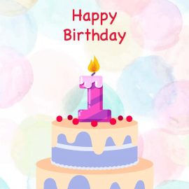 1st Birthday Cake Card